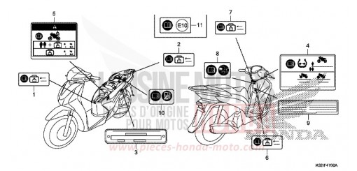 ETIQUETTE DE PRECAUTIONS SH150G de 2016